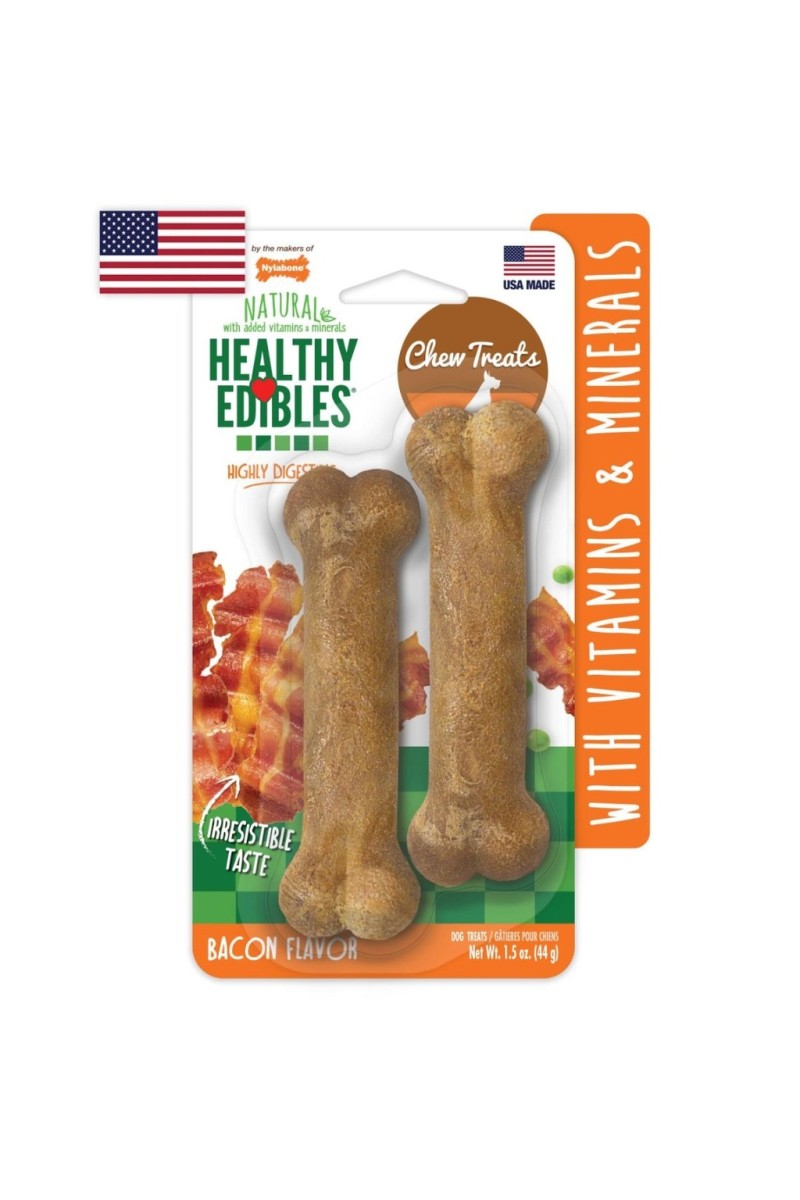 Nylabone HE Dog Snack Longer Lasting Bacon 2unds Petite 44 Gr