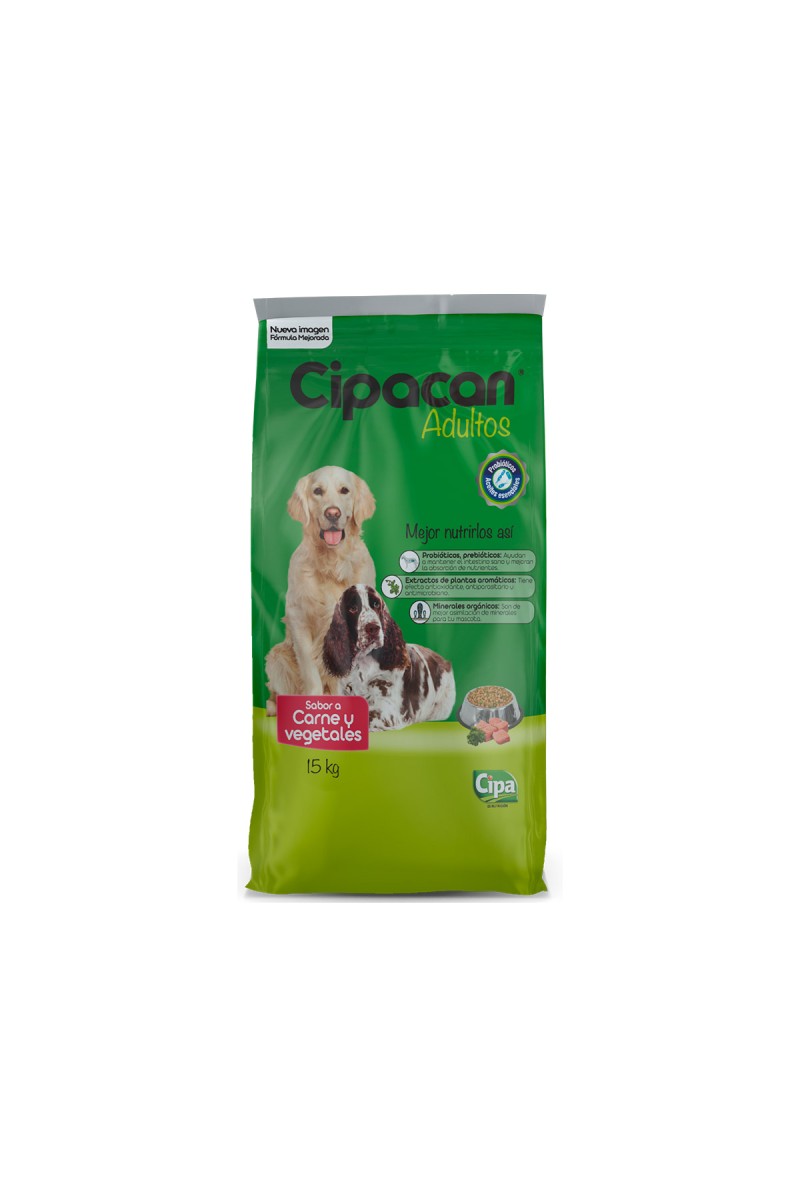 Bulto Cipacan Comida Para Perros Adultos Sabor a Carne y Vegetales 15kg