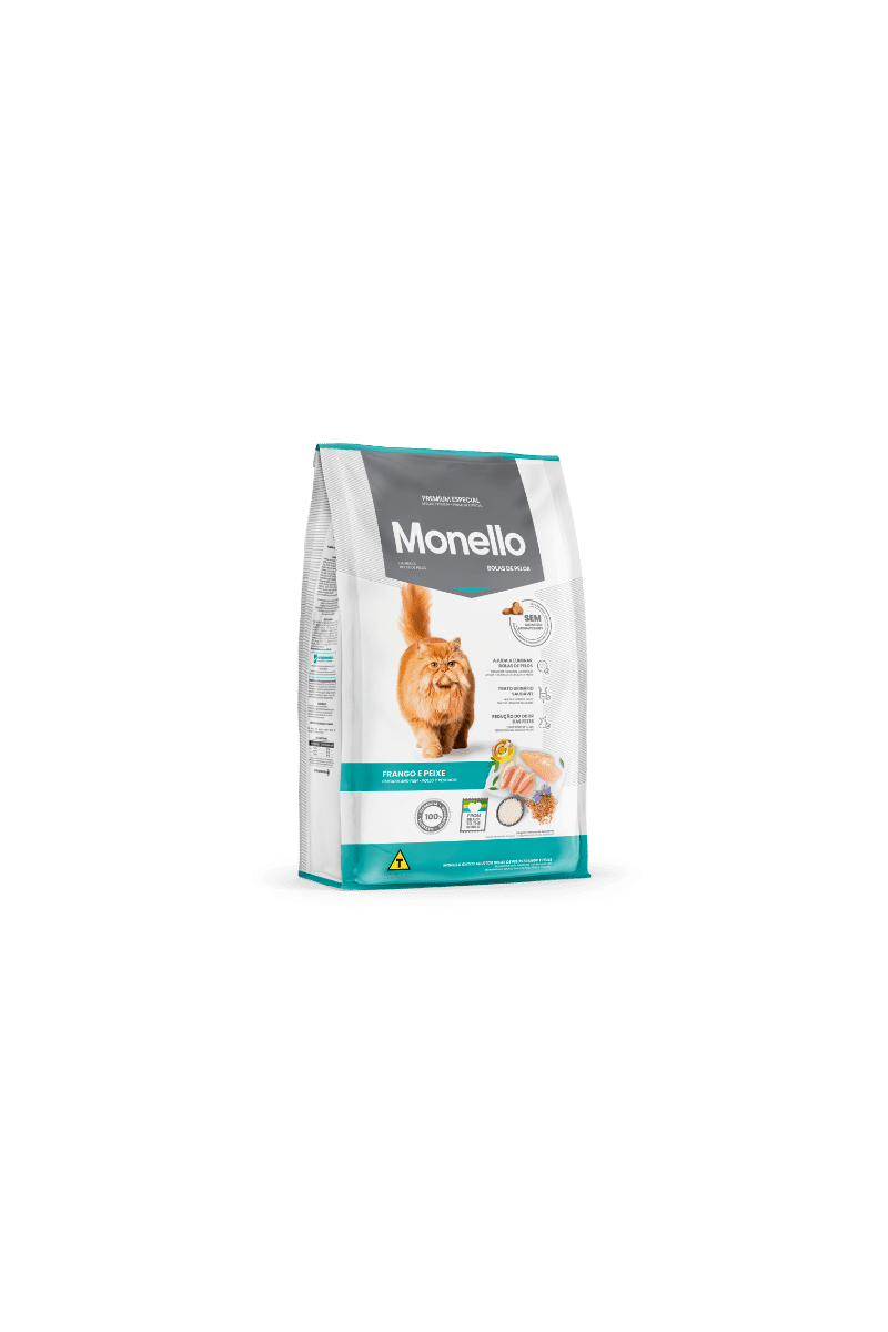 Monello Cat Adultos Bolas de Pelos Pollo y Pescado