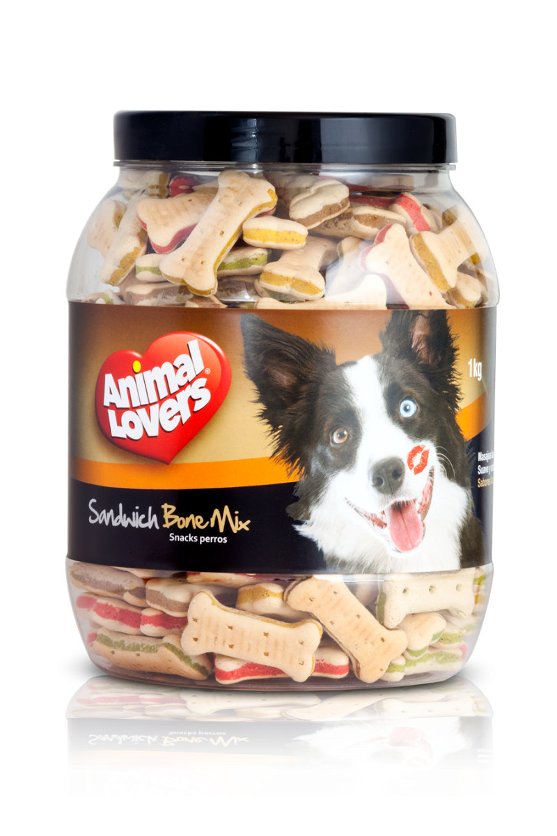 Bombonera Animal Lovers Galleta Snack Sandwich Bone Mix