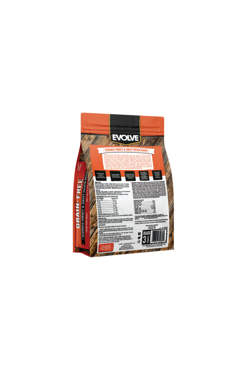 Evolve dog grain free turkey